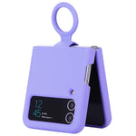 For Samsung Galaxy Z Flip3 5G Liquid Silicone Phone Case Drop-proof Folding Protective Cover with Finger Ring Holder