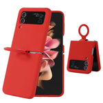 For Samsung Galaxy Z Flip3 5G Liquid Silicone Phone Case Drop-proof Folding Protective Cover with Finger Ring Holder