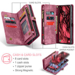 CASEME For Samsung Galaxy S25+ Phone Cases 008 Leather Cover with Detachable Wallet and Strap