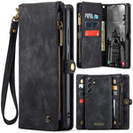 CASEME For Samsung Galaxy S25+ Phone Cases 008 Leather Cover with Detachable Wallet and Strap