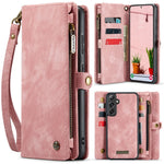 CASEME For Samsung Galaxy S25+ Phone Cases 008 Leather Cover with Detachable Wallet and Strap