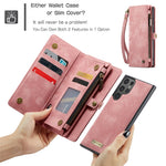 CASEME For Samsung Galaxy S25 Ultra Phone Cases  008 Leather Cover with Detachable Wallet and Strap