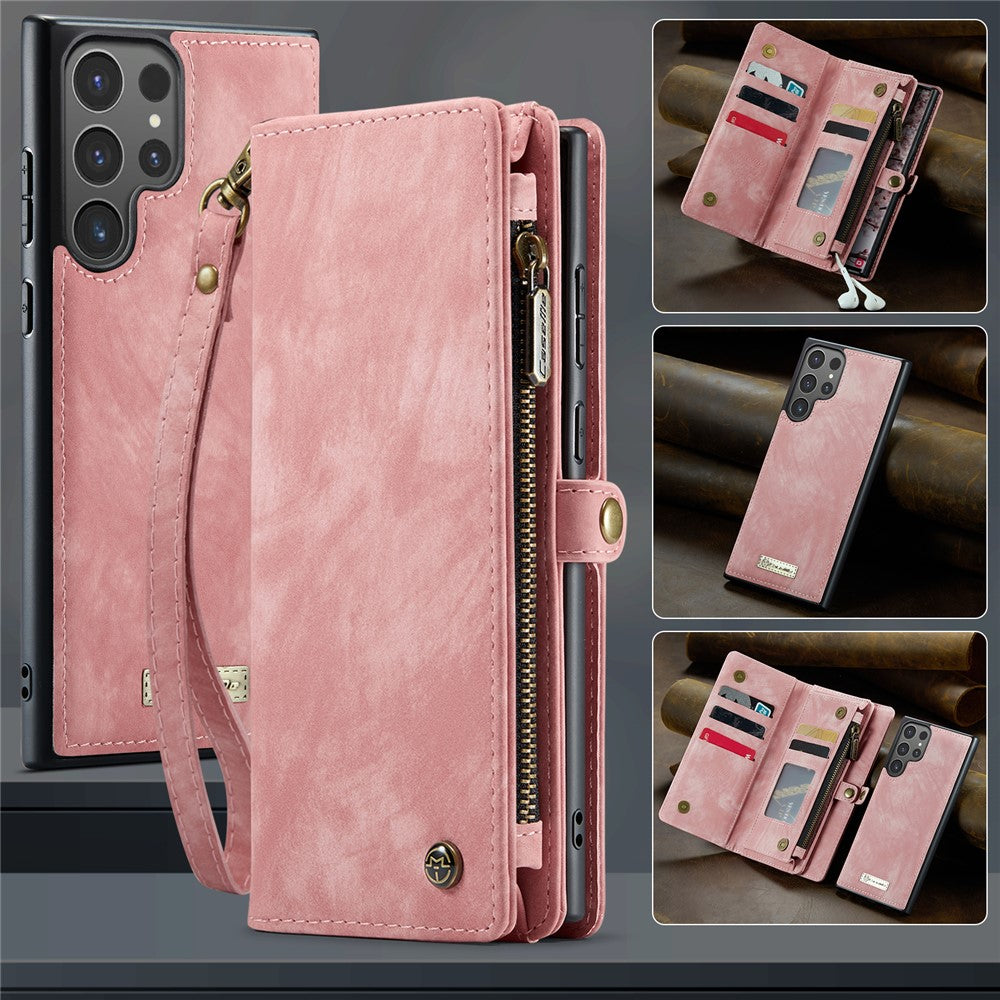 CASEME For Samsung Galaxy S25 Ultra Phone Cases  008 Leather Cover with Detachable Wallet and Strap