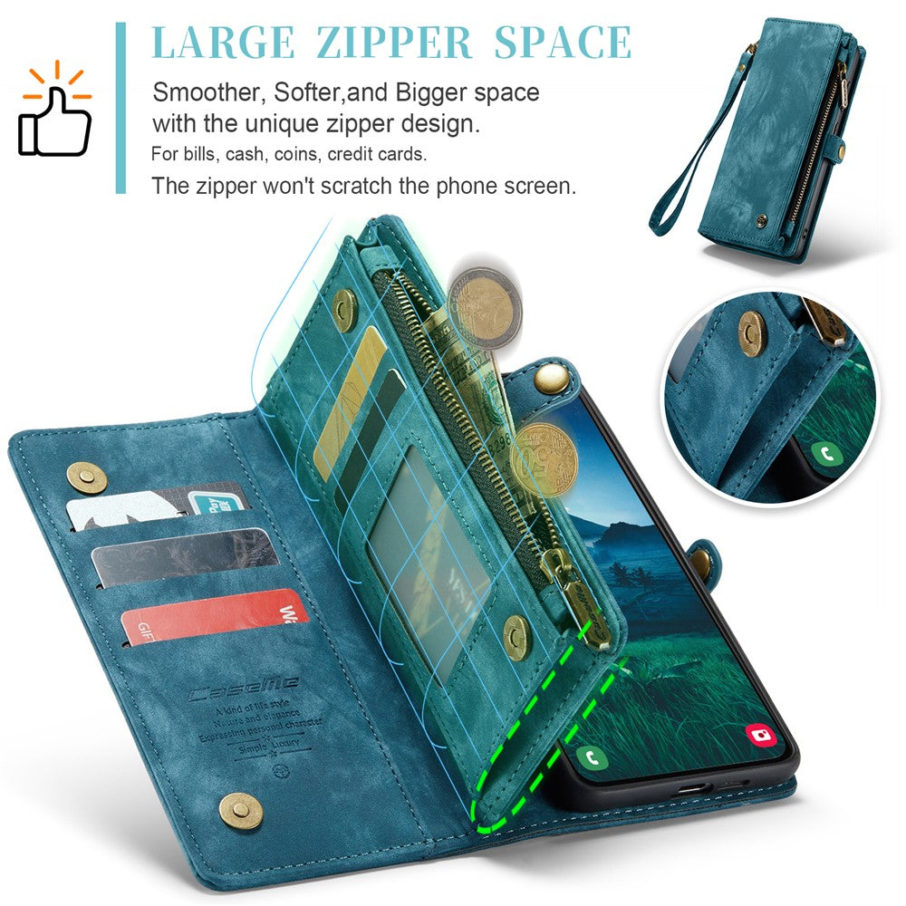CASEME For Samsung Galaxy S25 Phone Cases  008 Leather Cover with Detachable Wallet and Strap