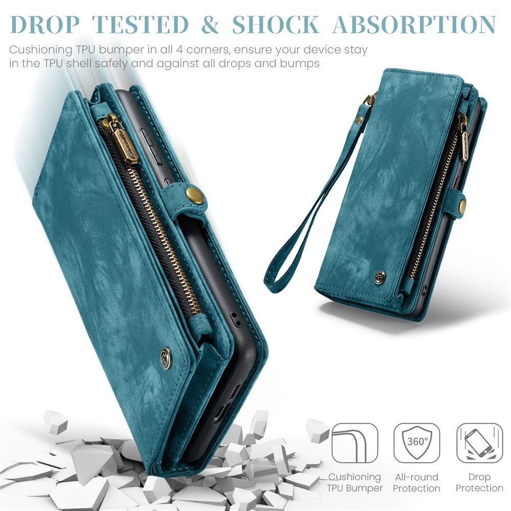 CASEME For Samsung Galaxy S25 Phone Cases  008 Leather Cover with Detachable Wallet and Strap