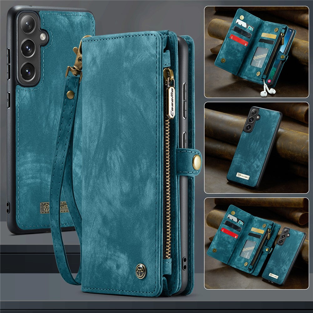 CASEME For Samsung Galaxy S25 Phone Cases  008 Leather Cover with Detachable Wallet and Strap