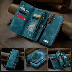 CASEME For Samsung Galaxy S25 Phone Cases  008 Leather Cover with Detachable Wallet and Strap