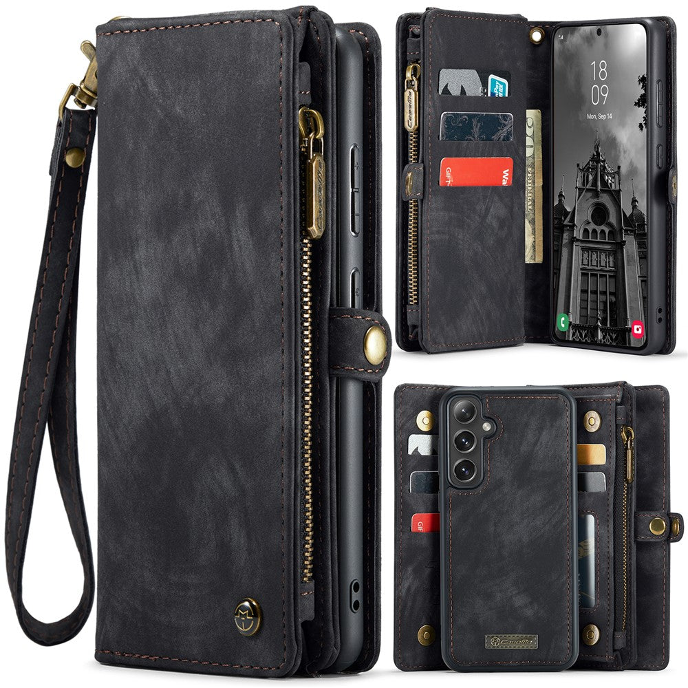 CASEME For Samsung Galaxy S25 Phone Cases  008 Leather Cover with Detachable Wallet and Strap