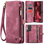 CASEME For Samsung Galaxy S25 Phone Cases  008 Leather Cover with Detachable Wallet and Strap