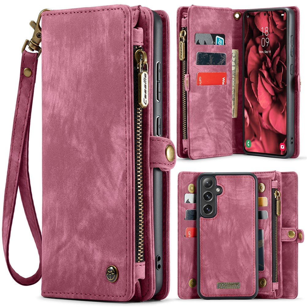 CASEME For Samsung Galaxy S25 Phone Cases  008 Leather Cover with Detachable Wallet and Strap