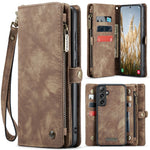 CASEME For Samsung Galaxy S25 Phone Cases  008 Leather Cover with Detachable Wallet and Strap