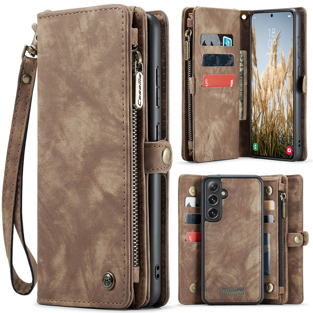 CASEME For Samsung Galaxy S25 Phone Cases  008 Leather Cover with Detachable Wallet and Strap