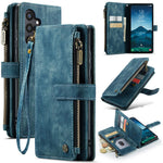 CASEME For Samsung Galaxy S25 Phone Cases with Strap  C30 Zipper Multiple Card Holder PU Leather Cover