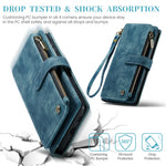 CASEME For Samsung Galaxy S25 Phone Cases with Strap  C30 Zipper Multiple Card Holder PU Leather Cover