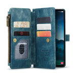 CASEME For Samsung Galaxy S25 Phone Cases with Strap  C30 Zipper Multiple Card Holder PU Leather Cover