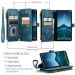 CASEME For Samsung Galaxy S25 Phone Cases with Strap  C30 Zipper Multiple Card Holder PU Leather Cover