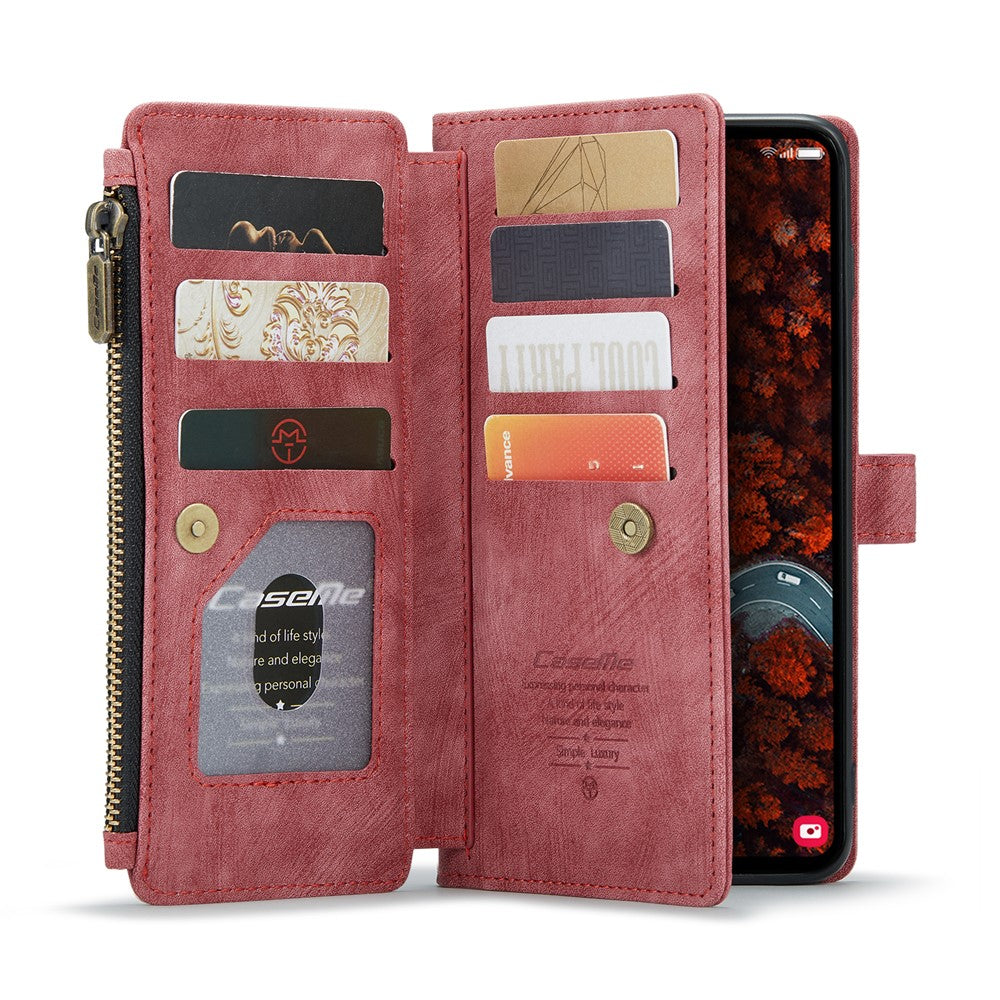 CASEME For Samsung Galaxy S25+ Phone Cases with Strap  C30 Zipper Multiple Card Holder PU Leather Cover
