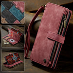 CASEME For Samsung Galaxy S25+ Phone Cases with Strap  C30 Zipper Multiple Card Holder PU Leather Cover