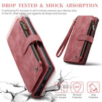 CASEME For Samsung Galaxy S25 Ultra Phone Cases with Strap  C30 Zipper Multiple Card Holder PU Leather Cover