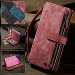 CASEME For Samsung Galaxy S25 Ultra Phone Cases with Strap  C30 Zipper Multiple Card Holder PU Leather Cover