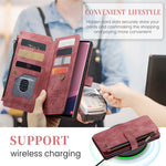 CASEME For Samsung Galaxy S25 Ultra Phone Cases with Strap  C30 Zipper Multiple Card Holder PU Leather Cover