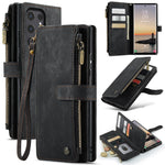 CASEME For Samsung Galaxy S25 Ultra Phone Cases with Strap  C30 Zipper Multiple Card Holder PU Leather Cover