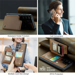 CASEME För Samsung Galaxy S25 Ultra mobilskal C22 Läderbaksida med RFID-blockerande kortplatser