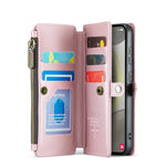 CASEME Til Samsung Galaxy S25 Lædercover C36 Lynlås Flere Kortlommer Telefoncover med Remme