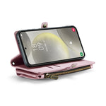CASEME Til Samsung Galaxy S25 Lædercover C36 Lynlås Flere Kortlommer Telefoncover med Remme