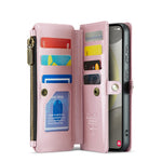 CASEME For Samsung Galaxy S25+ Leather Case C36 Zipper Multiple Card Slots Phone Cover with Straps