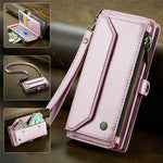 CASEME For Samsung Galaxy S25+ Leather Case C36 Zipper Multiple Card Slots Phone Cover with Straps
