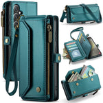 CASEME For Samsung Galaxy S25+ Leather Case C36 Zipper Multiple Card Slots Phone Cover with Straps