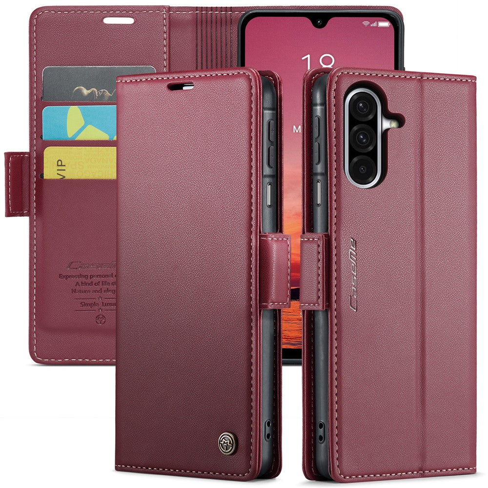 CASEME For Samsung Galaxy A26 5G Leather Case 023 RFID Blocking 3 Card Slot Mobile Cover