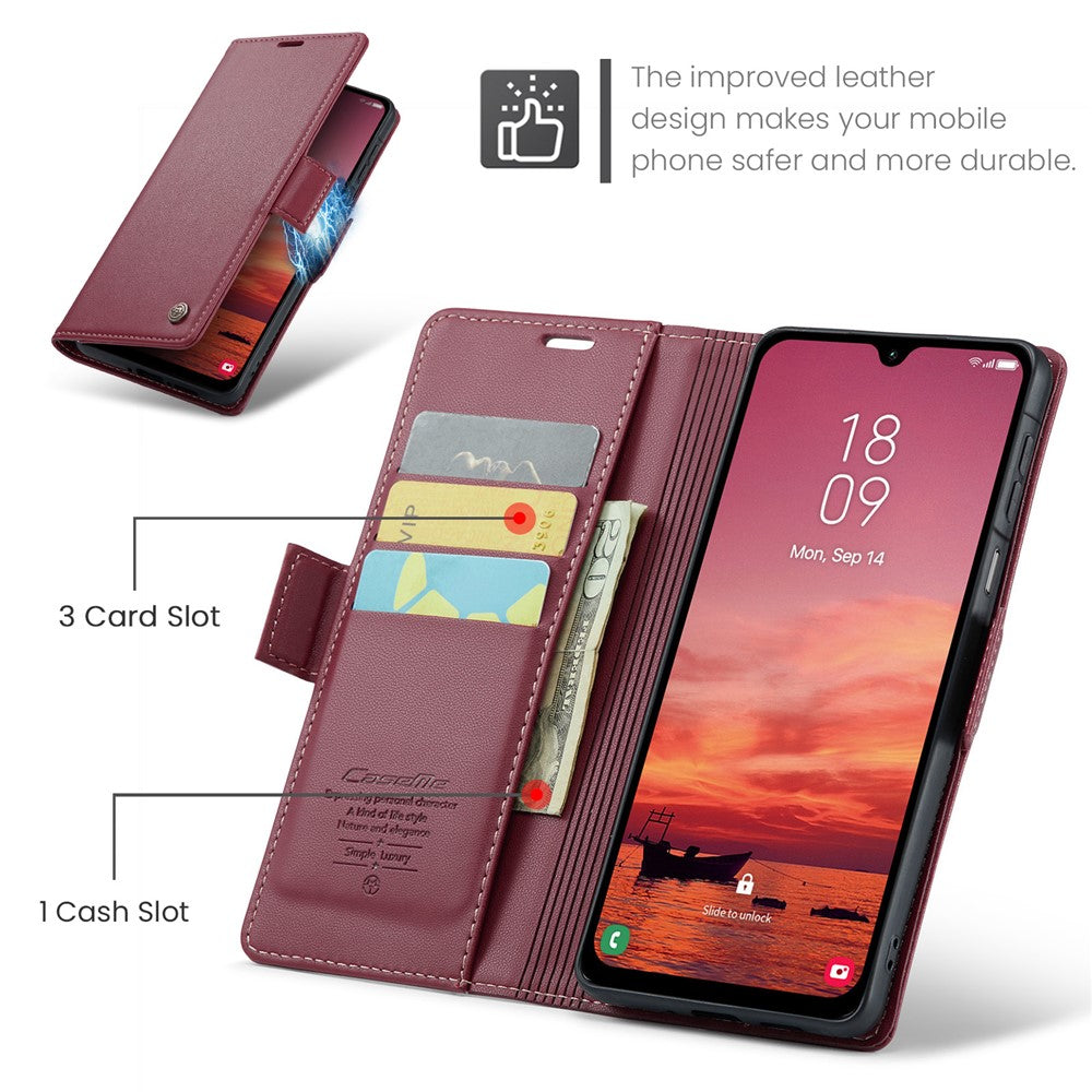 CASEME For Samsung Galaxy A26 5G Leather Case 023 RFID Blocking 3 Card Slot Mobile Cover