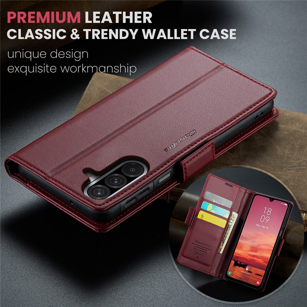 CASEME For Samsung Galaxy A26 5G Leather Case 023 RFID Blocking 3 Card Slot Mobile Cover