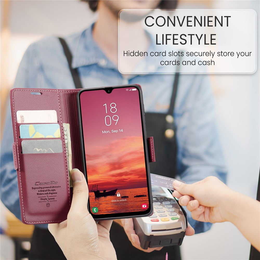 CASEME For Samsung Galaxy A26 5G Leather Case 023 RFID Blocking 3 Card Slot Mobile Cover