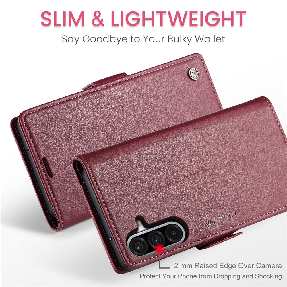 CASEME For Samsung Galaxy A26 5G Leather Case 023 RFID Blocking 3 Card Slot Mobile Cover