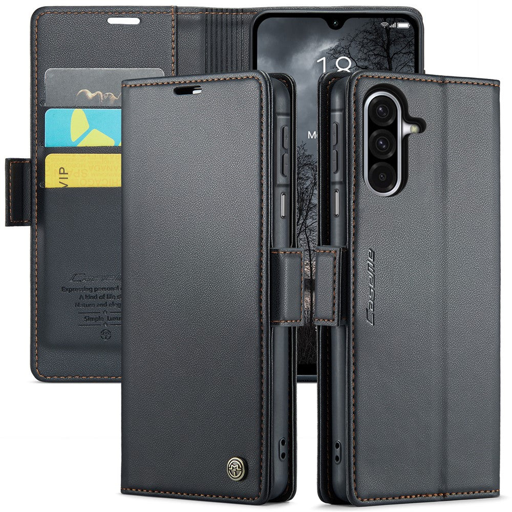 CASEME For Samsung Galaxy A26 5G Leather Case 023 RFID Blocking 3 Card Slot Mobile Cover