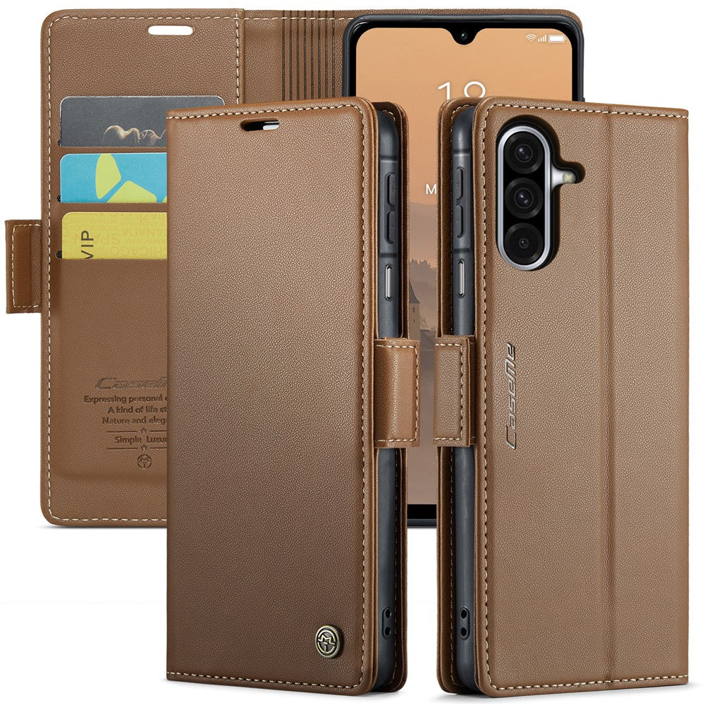 CASEME For Samsung Galaxy A26 5G Leather Case 023 RFID Blocking 3 Card Slot Mobile Cover