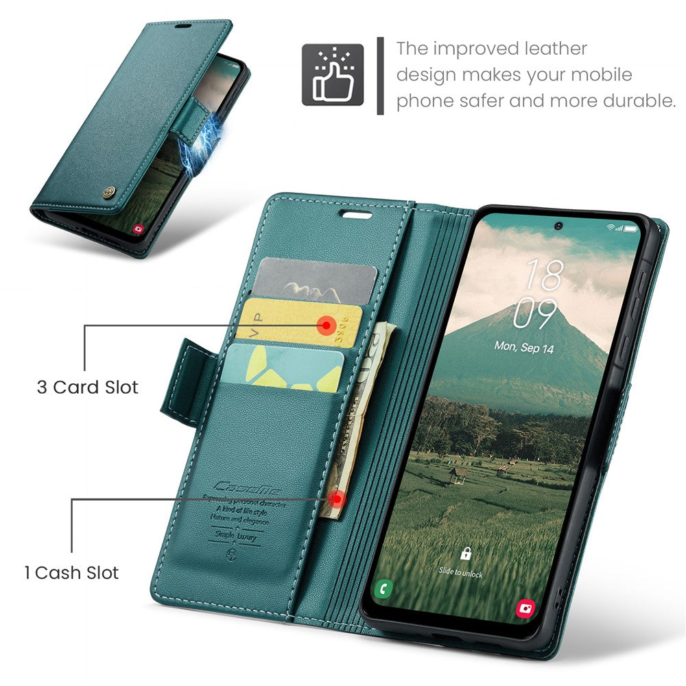 CASEME For Samsung Galaxy A56 5G Leather Case  023 RFID Blocking 3 Card Slot Mobile Cover