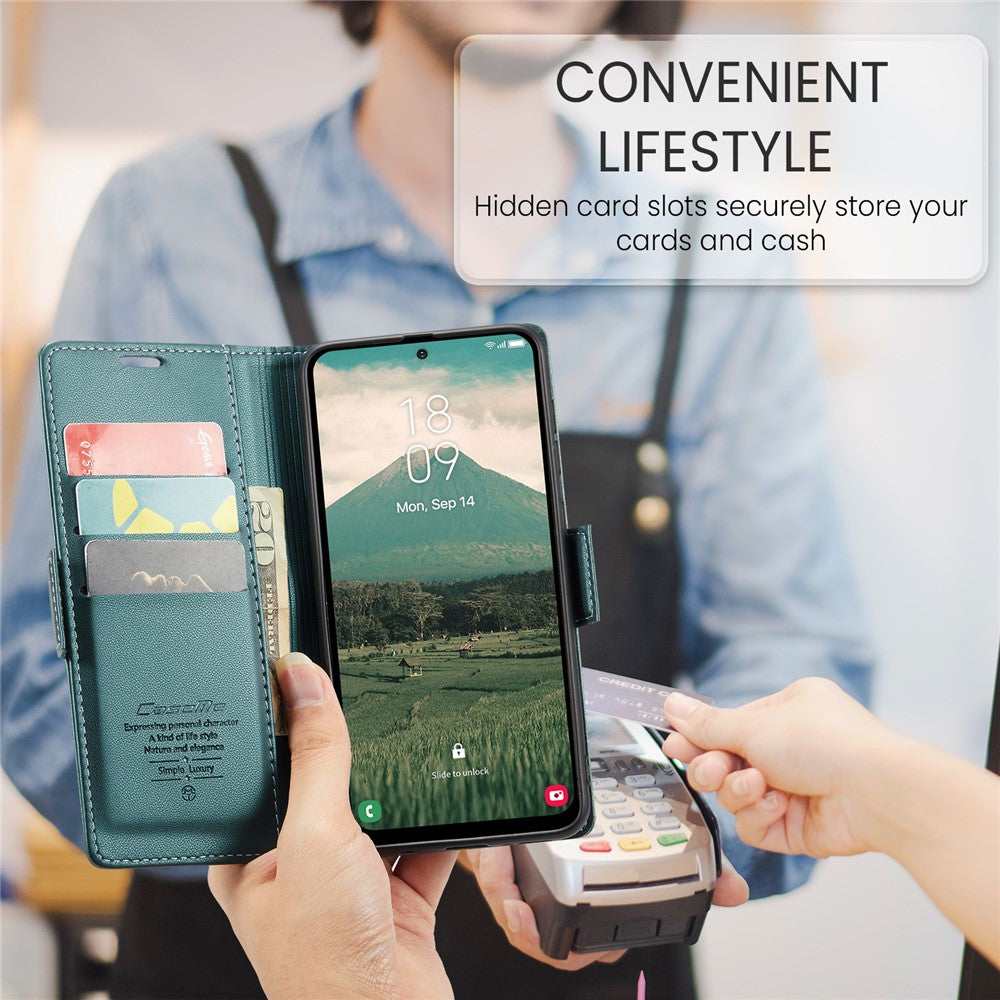 CASEME For Samsung Galaxy A56 5G Leather Case  023 RFID Blocking 3 Card Slot Mobile Cover