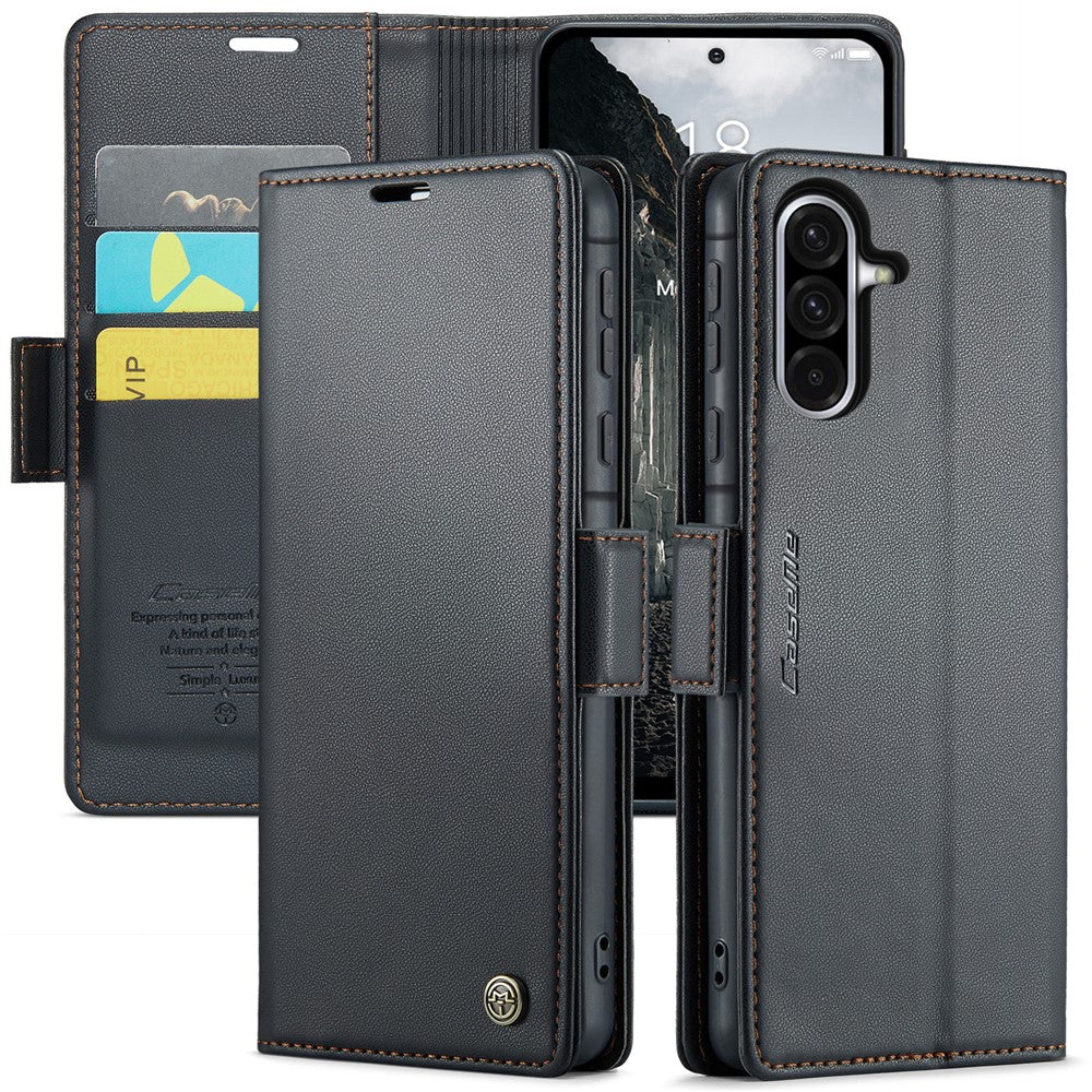 CASEME For Samsung Galaxy A56 5G Leather Case  023 RFID Blocking 3 Card Slot Mobile Cover