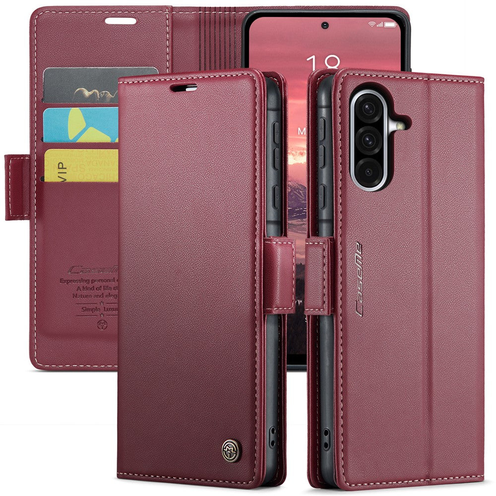 CASEME For Samsung Galaxy A56 5G Leather Case  023 RFID Blocking 3 Card Slot Mobile Cover