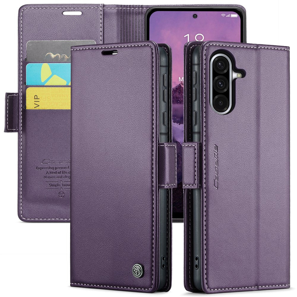 CASEME For Samsung Galaxy A56 5G Leather Case  023 RFID Blocking 3 Card Slot Mobile Cover