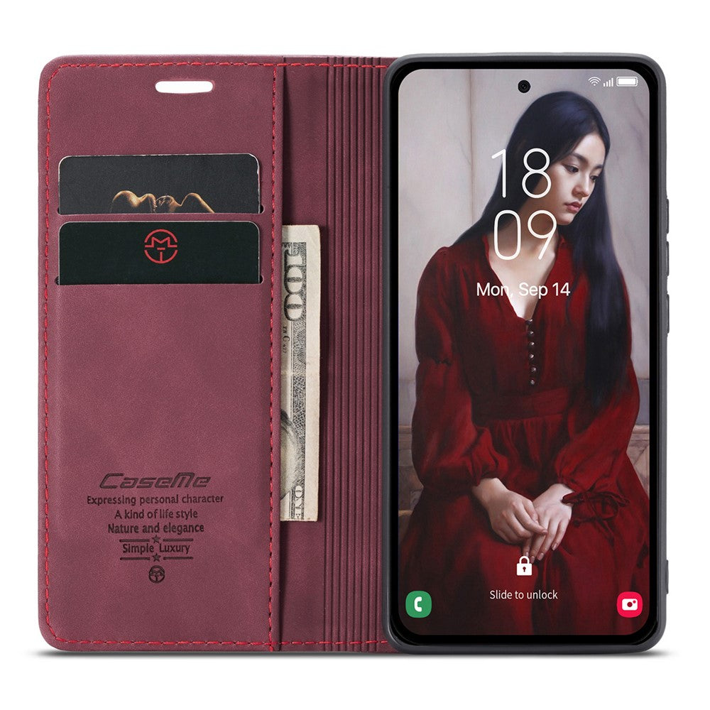 CASEME 013 Series For Samsung Galaxy A56 5G Case Card Holder Stand Leather Phone Cover