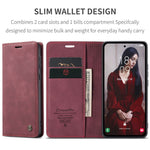 CASEME 013 Series For Samsung Galaxy A56 5G Case Card Holder Stand Leather Phone Cover