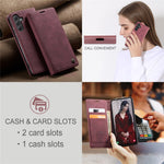 CASEME 013 Series For Samsung Galaxy A56 5G Case Card Holder Stand Leather Phone Cover