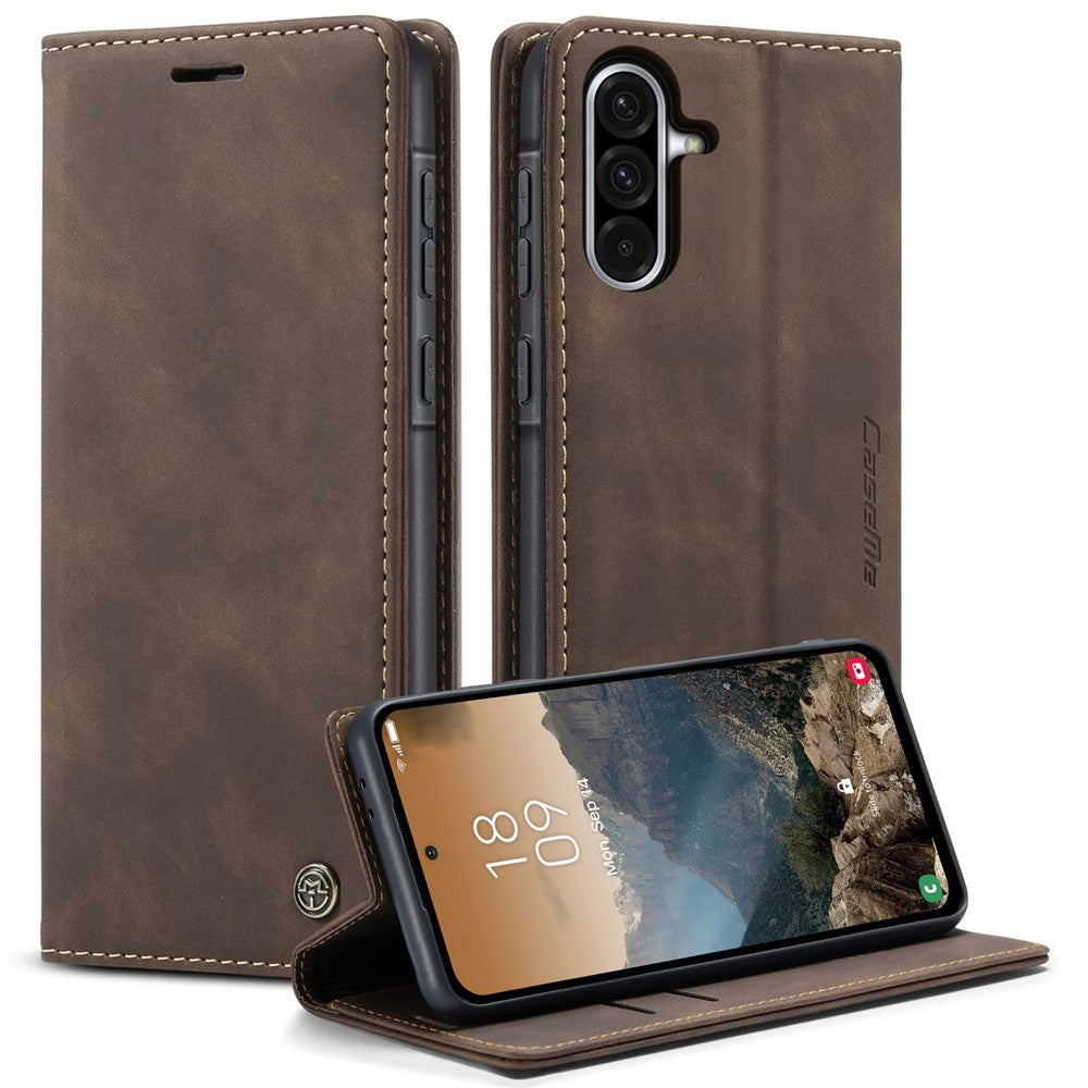 CASEME 013 Series For Samsung Galaxy A56 5G Case Card Holder Stand Leather Phone Cover
