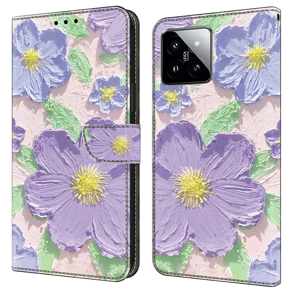 For Xiaomi 14T Pro Case Pattern Printing Anti-Drop Leather Flip Wallet Phone Cover
