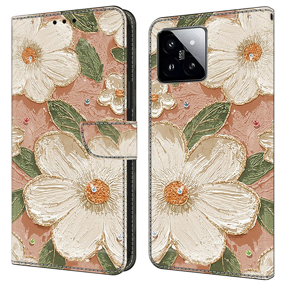For Xiaomi 14T Pro Case Pattern Printing Anti-Drop Leather Flip Wallet Phone Cover
